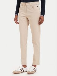 Beverly Hills Polo Club Chinosy P-SS26W-T586585 Beżowy Slim Fit. Brązowe spodnie materiałowe damskie Beverly Hills Polo Club, bez wzorów, z bawełny. Za 190.99 zł.