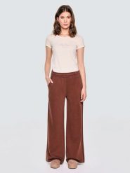 BIG STAR Koszulka w kolorze beżowym rozmiar: S. Brązowe koszulki damskie Big Star, s, bez wzorów, z bawełny, bez kołnierzyka, bez ramiączek. Za 37.99 zł.