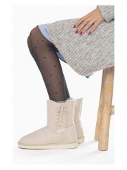 ISLAND BOOT Kozaki zimowe "Goldboro" w kolorze kremowym rozmiar: 36. Brązowe kozaki damskie Island Boot, na zimę, z materiału, bez obcasa, bez zapięcia. Za 127.35 zł.