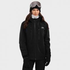 Kurtka snowboardowa damska W5-W Nix. Czarne kurtki damskie SIROKO, bez wzorów, bez kaptura. Za 1,056.00 zł.