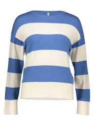 ONLY Sweter "Senta" w kolorze niebiesko-kremowym rozmiar: S. Brązowe swetry klasyczne damskie Only, s, bez kołnierzyka. Za 82.99 zł.