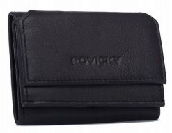 Portfel damski Rovicky R-18-LFN czarny. Czarne portfele damskie ROVICKY, bez wzorów, ze skóry. Za 45.00 zł.