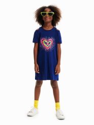 Desigual Sukienka codzienna 23SGVK09 Granatowy Regular Fit. Niebieskie sukienki dziewczęce Desigual, bez wzorów, z bawełny, bez ramiączek, proste. Za 269.99 zł.