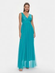 Rinascimento Sukienka wieczorowa CFC0117528003 Turkusowy Regular Fit. Niebieskie sukienki damskie Rinascimento, bez wzorów, z syntetyku, wizytowe, bez ramiączek. Za 379.99 zł.