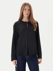 Tommy Hilfiger Bluzka WW0WW47339 Czarny Relaxed Fit. Czarne bluzki damskie Tommy Hilfiger, bez wzorów, z wiskozy, bez kołnierzyka, bez ramiączek. Za 389.99 zł.