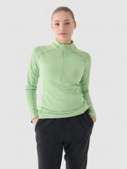 4F Bluza treningowa slim szybkoschnąca damska - zielona XL. Zielone bluzy damskie 4F, xl, bez wzorów, z dzianiny, bez kaptura. W wyprzedaży za 79.99 zł.