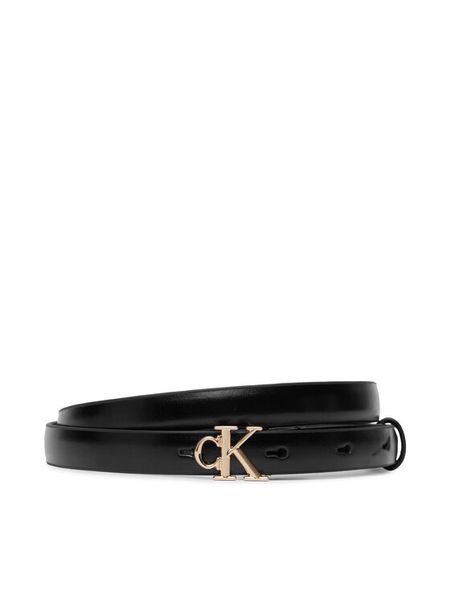 Calvin Klein Pasek Round Ck Buckle Smooth 15Mm LV04F7085G Czarny. Czarne paski damskie Calvin Klein, bez wzorów. Za 209.99 zł.
