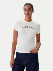 Tommy Jeans T-Shirt DW0DW22302 Biały. Białe t-shirty damskie Tommy Jeans, xl, bez wzorów, z bawełny, bez kołnierzyka. Za 169.99 zł.