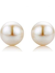 Revoni Kolczyki-wkrętki w kolorze białym z perłami rozmiar: onesize. Białe kolczyki damskie Revoni, z perłą, złote, z zapięciem typu bigiel. Za 254.74 zł.