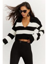 Cool & Sexy Sweter w kolorze biało-czarnym rozmiar: onesize. Białe swetry klasyczne damskie Cool & Sexy, bez kołnierzyka. Za 52.99 zł.