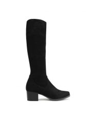 Caprice Kozaki 9-25506-41 Czarny. Czarne kozaki damskie Caprice, z materiału, bez obcasa, na słupku, bez zapięcia. Za 379.99 zł.