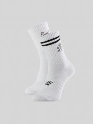 4F Skarpetki długie (2-pack) damskie - białe 35-38. Białe skarpetki damskie 4F, bez wzorów, z bawełny. Za 49.99 zł.