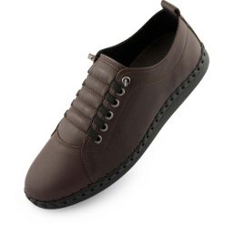Eleganckie skórzane buty Nell M6019 dla kobiet - Komfort i styl. Brązowe obuwie sportowe damskie ENELL, ze skóry, bez zapięcia. Za 359.99 zł.