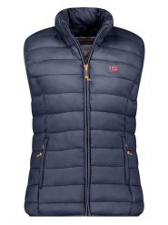 Geographical Norway Kamizelka pikowana "Vatikolor" w kolorze granatowym rozmiar: M. Niebieskie kamizelki damskie Geographical Norway, m, bez wzorów, bez kaptura. Za 132.05 zł.