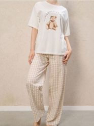 Bawełniana piżama dwuczęściowa - biały. Białe piżamy damskie Sinsay, bez wzorów, z bawełny, bez ramiączek. Za 59.99 zł.