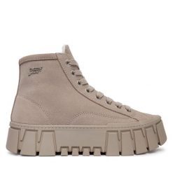 Trzewiki Tommy Jeans. Szare botki damskie Tommy Jeans, z jeansu, bez obcasa, na płaskiej podeszwie, bez zapięcia. Za 489.99 zł.