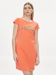 Liu Jo Sukienka codzienna VA4103 JS003 Pomarańczowy Regular Fit. Brązowe sukienki damskie Liu Jo, bez wzorów, z bawełny, bez ramiączek. Za 119.99 zł.