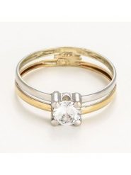 OR ÉCLAT Złoty pierścionek "Suerte" rozmiar: 48. Szare pierścionki damskie Or Éclat, z cyrkonią, złote. Za 695.99 zł.