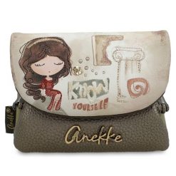 Brązowy Kompaktowy Damski Portfel Anekke Muse. Brązowe portfele damskie Anekke, bez wzorów. Za 129.00 zł.