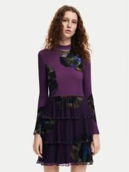 Desigual Sukienka codzienna Pansee Lacroix 24WWVK34 Fioletowy Regular Fit. Fioletowe sukienki damskie Desigual, bez wzorów, z syntetyku, bez ramiączek. Za 269.99 zł.