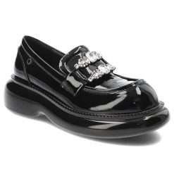 Czarne Półbuty Tuffoni Damskie Eleganckie Obuwie. Czarne półbuty damskie Tuffoni, na wiosnę, bez wzorów, ze skóry, bez obcasa, bez zapięcia. Za 819.00 zł.