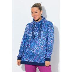 Damskie Bluza stójka długie rękawy z recyklingu. Niebieskie bluzy damskie Ulla Popken, plus size, bez wzorów, z elastanu, bez kaptura. Za 239.99 zł.