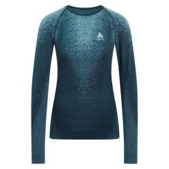 Bluza termoaktywna damska Odlo Performance Warm Blackcomb BL Top Crew Neck LS. Niebieskie bluzy damskie ODLO, bez wzorów, bez kaptura. Za 335.99 zł.