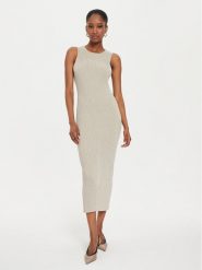 Marella Sukienka dzianinowa Ecology 2423326051200 Złoty Slim Fit. Żółte sukienki damskie Marella, bez wzorów, z dzianiny, bez ramiączek. Za 339.99 zł.