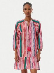 LOLA CASADEMUNT Sukienka letnia LS2616154 Różowy jasny Regular Fit. Czerwone sukienki damskie LOLA CASADEMUNT, bez wzorów, z bawełny, bez ramiączek. Za 417.99 zł.