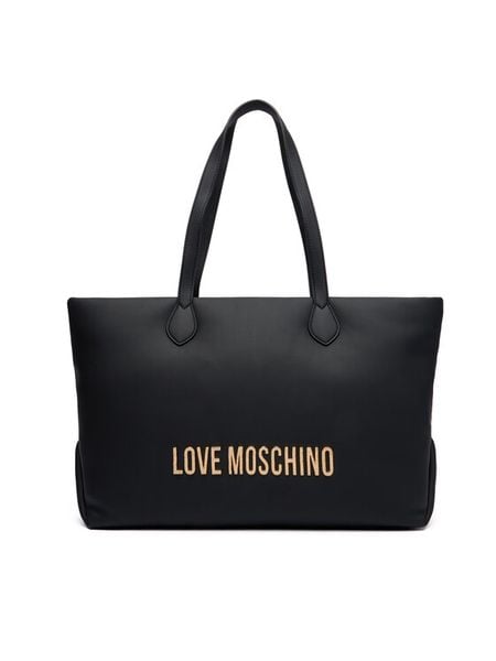 LOVE MOSCHINO Torebka JC4395PP0NKD000A Czarny. Czarne shopper bag Love Moschino, bez wzorów, ze skóry, bez dodatków. Za 829.99 zł.