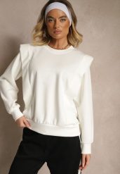 Biała Bluza z Wiskozą z Szerokimi Ramionami Alioris. Białe bluzy damskie Renee, bez wzorów, z jeansu, bez kaptura. Za 69.99 zł.