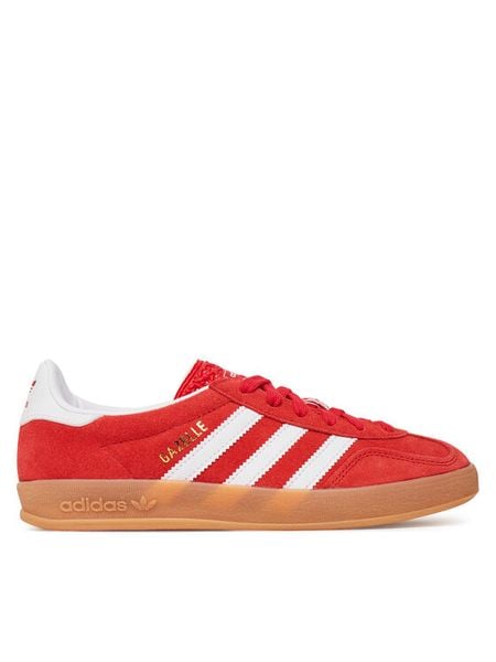 Adidas Sneakersy Gazelle Indoor JS3801 Czerwony. Czerwone buty sportowe chłopięce Adidas, ze skóry, bez zapięcia. Za 264.99 zł.