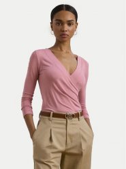 LAUREN RALPH LAUREN Bluzka 200824366027 Różowy Slim Fit. Czerwone bluzki damskie Lauren Ralph Lauren, l, bez wzorów, z wiskozy, bez kołnierzyka, bez ramiączek. W wyprzedaży za 269.99 zł.