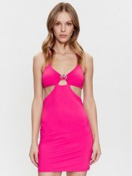 Pinko Sukienka letnia Attesa 101047 A0S7 Różowy Slim Fit. Czerwone sukienki damskie Pinko, bez wzorów, z syntetyku, bez ramiączek. Za 539.99 zł.