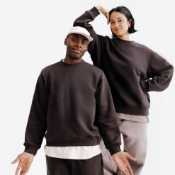 Bluza z okrągłym dekoltem unisex Elementals. Brązowe bluzy damskie Decathlon, xl, bez wzorów, z bawełny, bez kaptura. Za 149.99 zł.