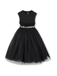 Karl Lagerfeld Kids Sukienka codzienna Z30467 D Czarny Regular Fit. Czarne sukienki dziewczęce Karl Lagerfeld Kids, bez wzorów, z syntetyku, bez ramiączek, proste. Za 389.99 zł.