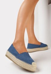 Niebieskie Espadryle na Plecionej Podeszwie z Ozdobnymi Noskami Litherise. Niebieskie espadryle damskie Born2be, z aplikacjami, bez obcasa. Za 69.99 zł.