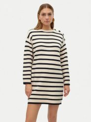 Vero Moda Sukienka dzianinowa Saba 10309307 Beżowy Loose Fit. Brązowe sukienki damskie Vero Moda, bez wzorów, z dzianiny, bez ramiączek. Za 119.99 zł.