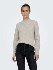 ONLY Sweter w kolorze beżowym rozmiar: L. Brązowe swetry klasyczne damskie Only, l, ze splotem, bez kołnierzyka. Za 74.63 zł.