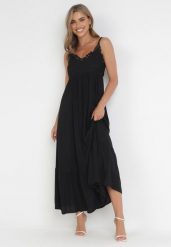 Czarna Sukienka Xeraios. Czarne sukienki damskie Born2be, bez wzorów, z koronki, eleganckie, bez ramiączek. Za 159.99 zł.