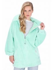 Schmuddelwedda Płaszcz polarowy w kolorze miętowym rozmiar: M. Zielone płaszcze damskie Schmuddelwedda, m, bez wzorów, z polaru, bez kaptura. Za 217.99 zł.