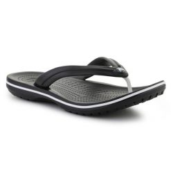 Klapki Crocs Crocband Flip Black U 11033-001 czarne. Czarne klapki damskie bez wzorów, bez obcasa, bez zapięcia. Za 271.50 zł.