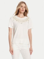 Rinascimento T-Shirt CFC0125707003 Biały Regular Fit. Białe t-shirty damskie Rinascimento, l, bez wzorów, z wiskozy, bez kołnierzyka. Za 199.99 zł.
