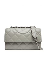 Tory Burch Torebka Fleming Small Convertible Shoulder Bag 164800 Szary. Szare torebki wieczorowe damskie Tory Burch, bez wzorów, ze skóry, bez dodatków. Za 2,729.00 zł.