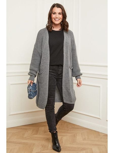 Curvy Lady Kardigan w kolorze szarym rozmiar: 48/50. Szare kardigany damskie Curvy Lady, bez wzorów. Za 159.95 zł.