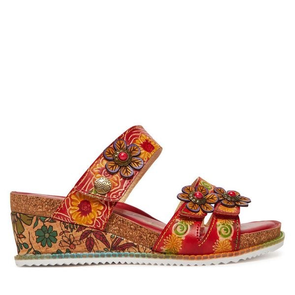 Klapki Laura Vita. Czerwone klapki damskie LAURA VITA, bez wzorów, bez obcasa, bez zapięcia. Za 429.99 zł.