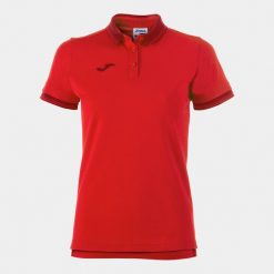 Koszulka polo do tenisa damska Joma Bali II. Czerwone bluzki damskie Joma, l, bez wzorów, bez kołnierzyka, bez ramiączek. Za 161.00 zł.