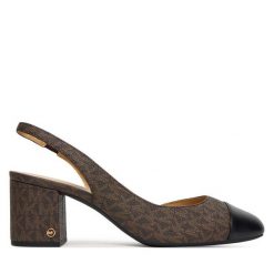 Sandały MICHAEL Michael Kors. Brązowe sandały damskie MICHAEL Michael Kors, bez wzorów, bez obcasa, na słupku, bez zapięcia. Za 509.99 zł.