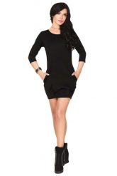 Czarna Sukienka Bombka. Czarne sukienki damskie Merribel, bez wzorów, z dzianiny, bez ramiączek. Za 112.90 zł.