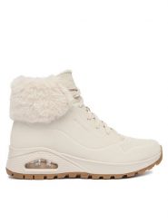 Skechers Trzewiki Uno Rugged 167274/OFWT Écru. Botki damskie Skechers, ze skóry, bez obcasa, na płaskiej podeszwie, bez zapięcia. Za 305.99 zł.